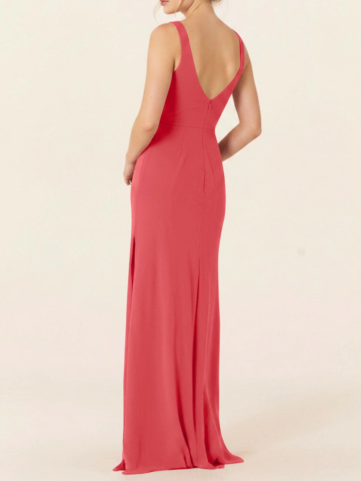 Chiffon Bridesmaid Dress with Slit 