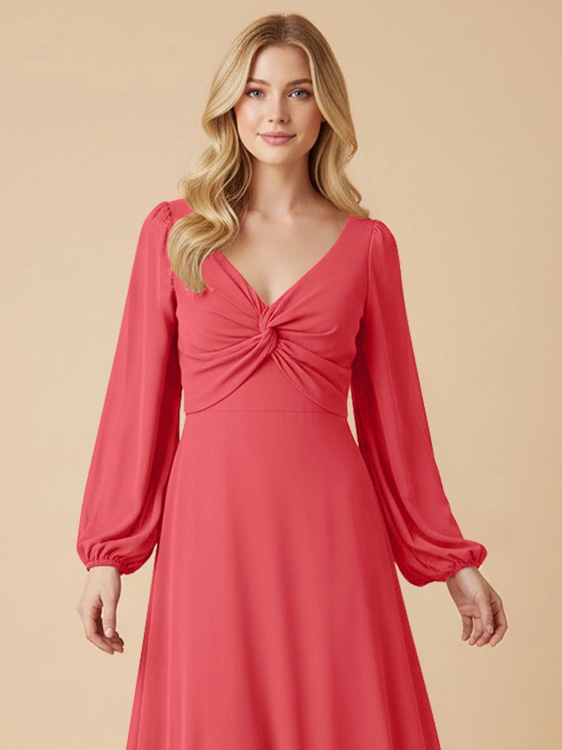 A-line Bridesmaid Dress with Long Sleeves 