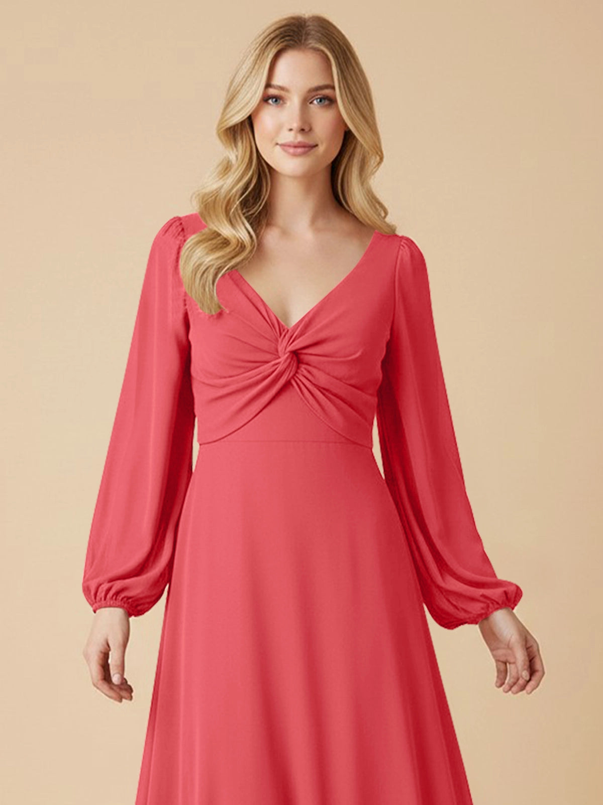 A-line Bridesmaid Dress with Long Sleeves 