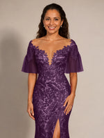 Mermaid Mother of the Bride Dress with V-neck 