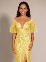 Mermaid Mother of the Bride Dress with V-neck 