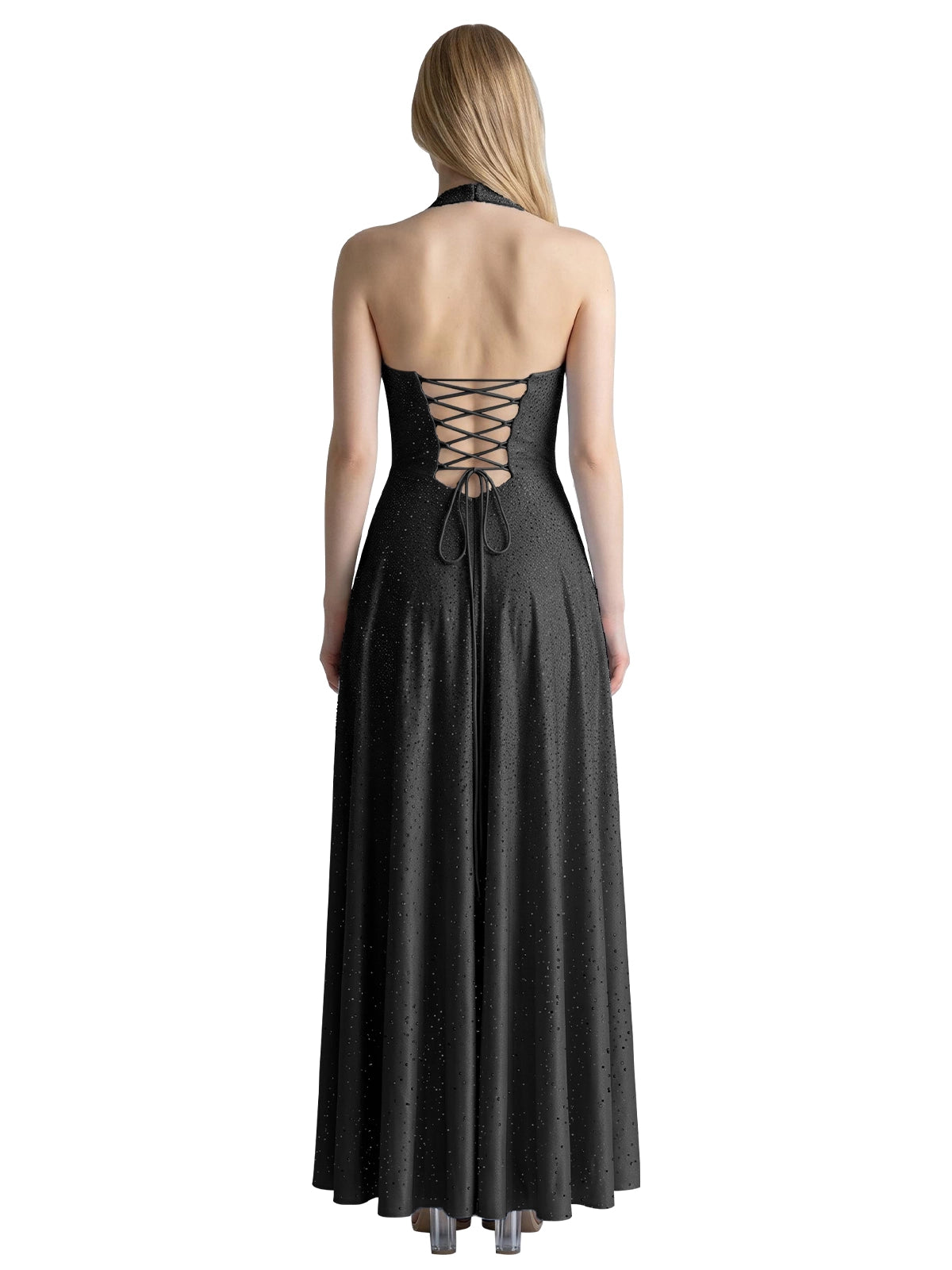 Halter Beaded Prom Dress 