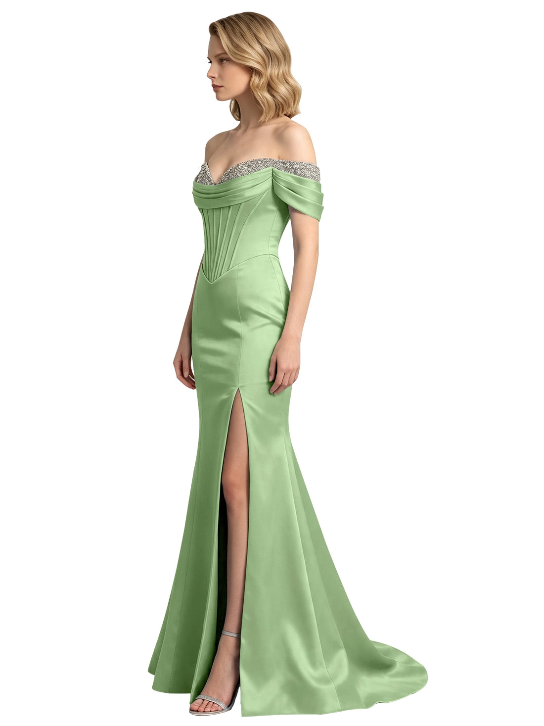 Corset Beaded Trumpet Prom Dress 