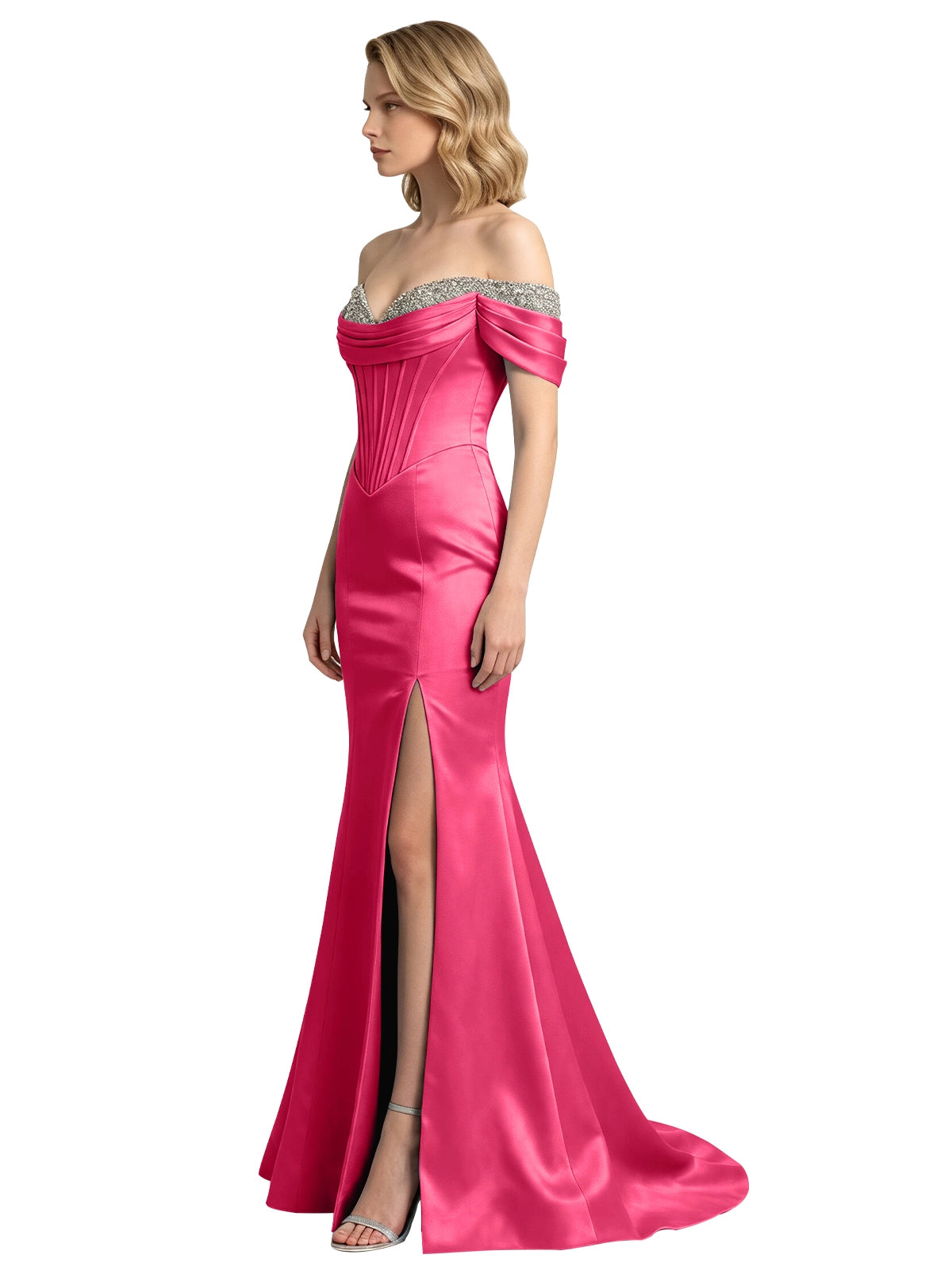 Corset Beaded Trumpet Prom Dress 