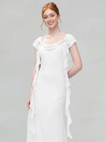 Flowy Ruffle Sheath Bridesmaid Dress 