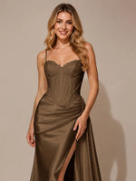 Silk-like Prom Dress with Appliques