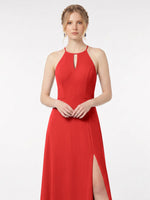 Chiffon Bridesmaid Dress with Halter 