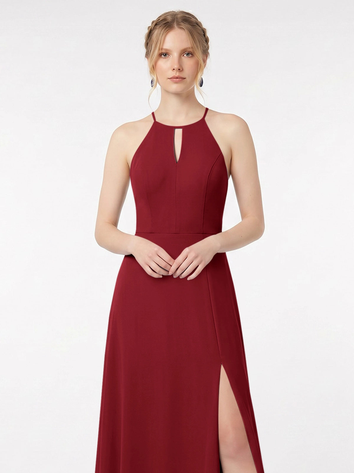 Chiffon Bridesmaid Dress with Halter 