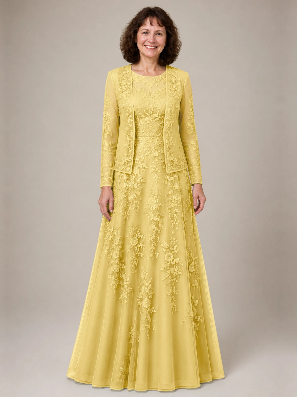 A-line Mother of the Bride Dress with Lace 