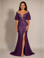 Mermaid Mother of the Bride Dress with V-neck 