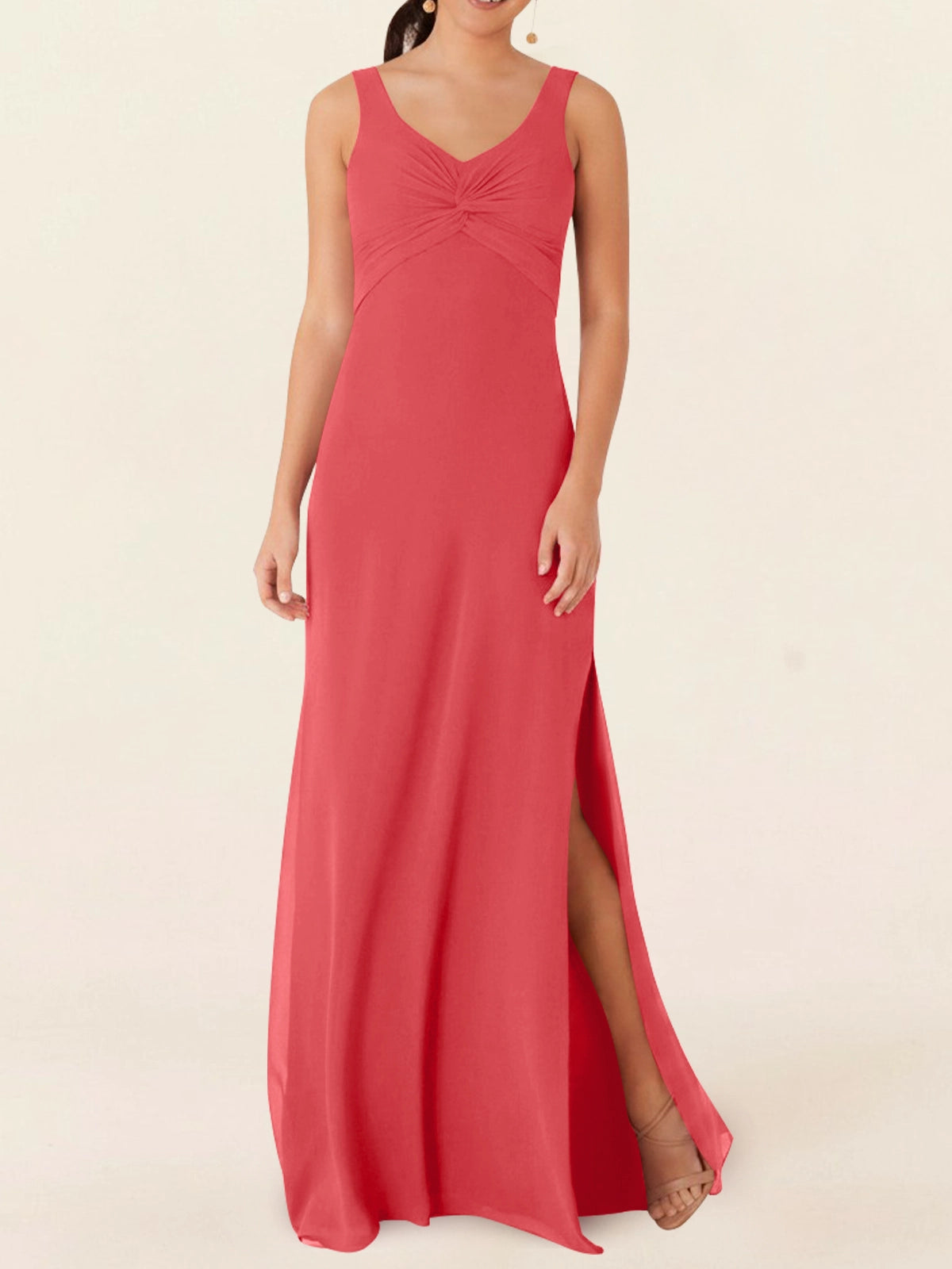 Chiffon Bridesmaid Dress with Slit 