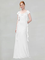 Flowy Ruffle Sheath Bridesmaid Dress 
