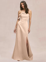 Satin Bow Accent Bridesmaid Dress 