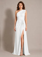 One-Shoulder Prom Dress with Slit