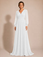 Chiffon Mother of the Bride Dress with Long Sleeves 