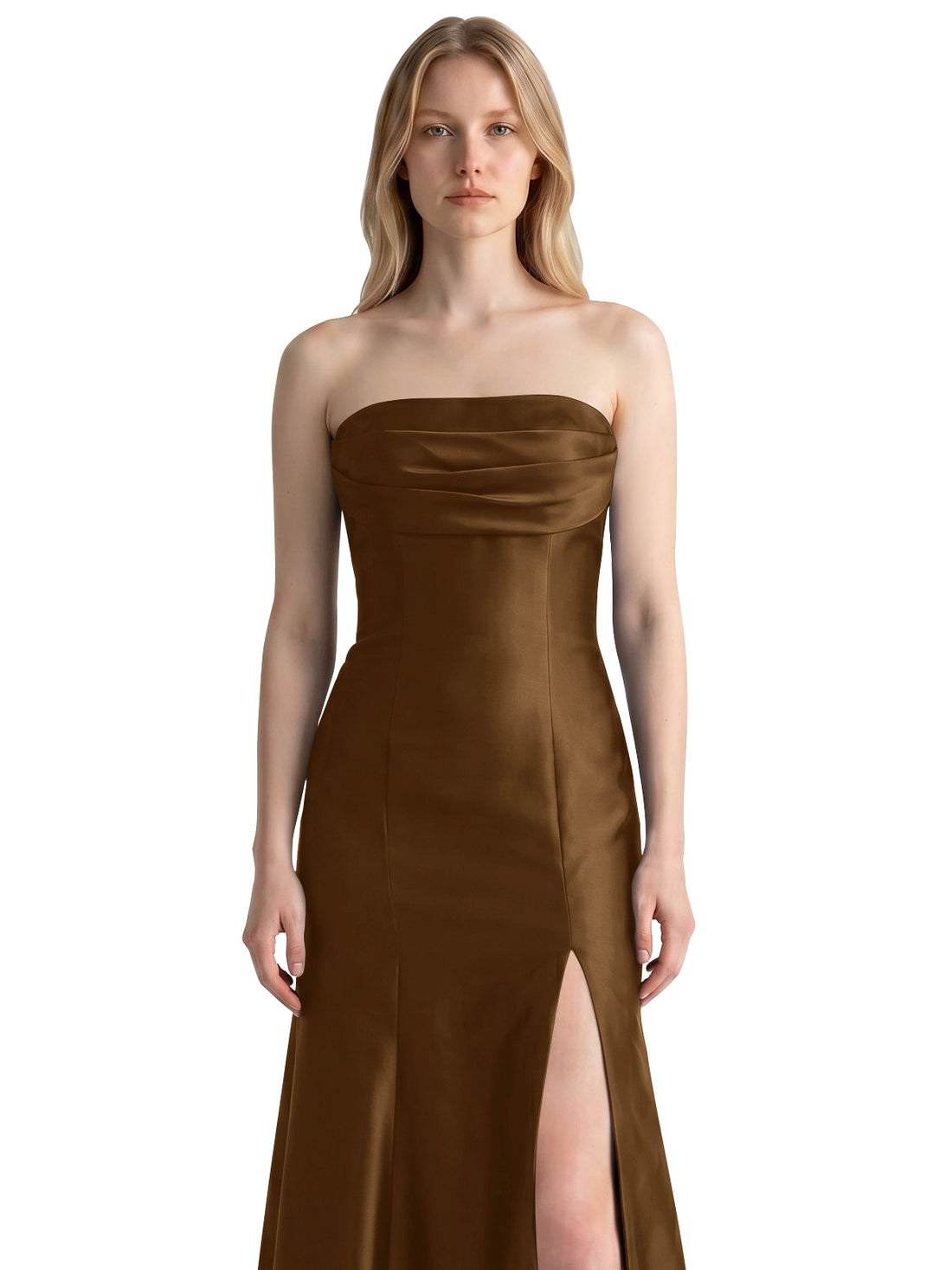 Strapless Ruched Bodice Prom Dress 