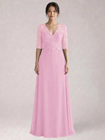 Lace Mother of the Bride Dress with Half Sleeves