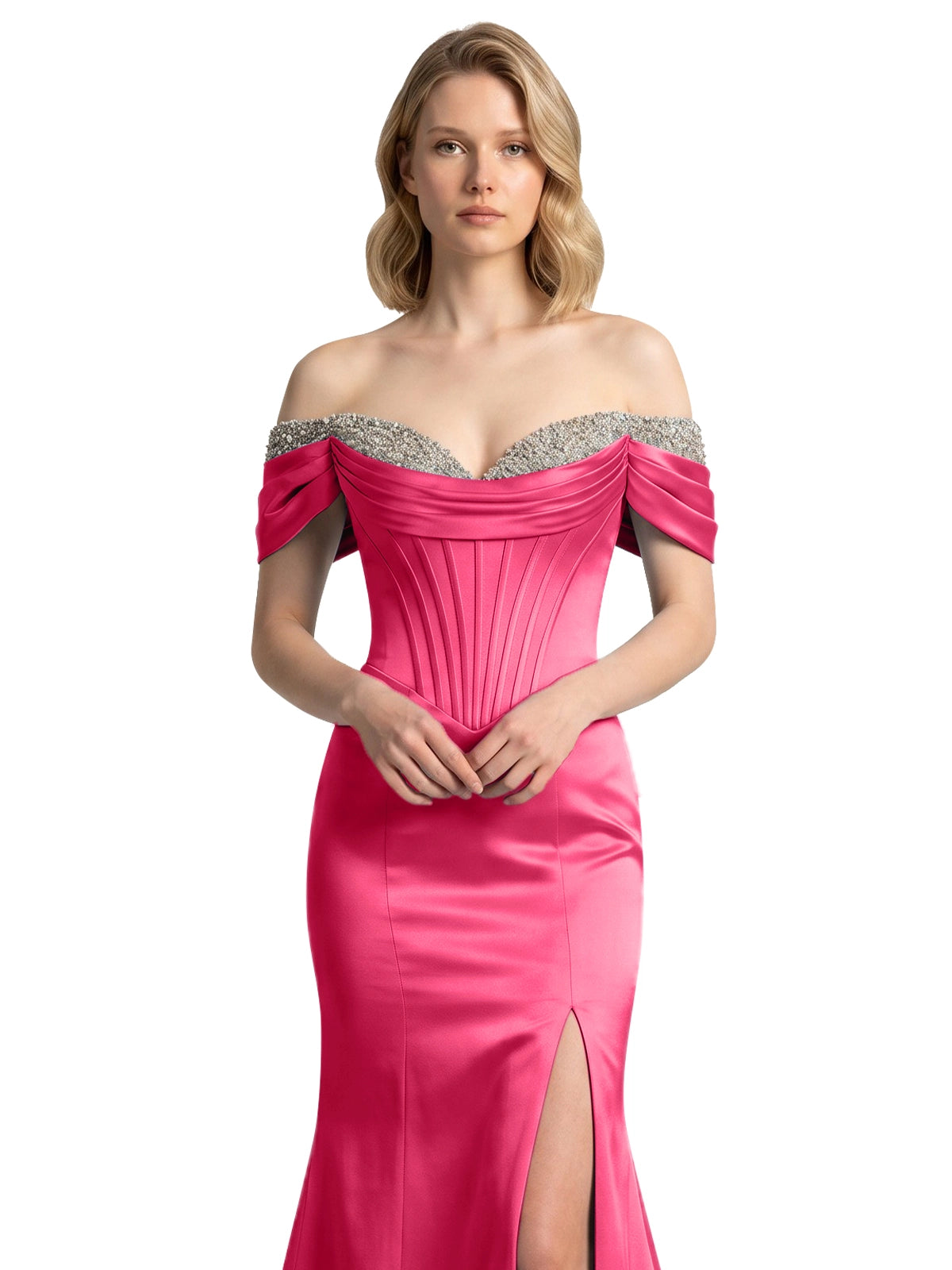 Corset Beaded Trumpet Prom Dress 