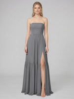 Strapless Bridesmaid Dress with Slit 