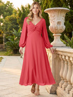 A-line Bridesmaid Dress with Long Sleeves 