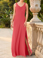Chiffon Bridesmaid Dress with Slit 