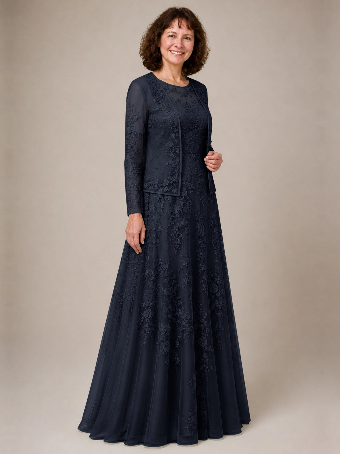 A-line Mother of the Bride Dress with Lace 