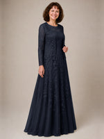 A-line Mother of the Bride Dress with Lace 