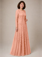 A-line Mother of the Bride Dress with Lace 
