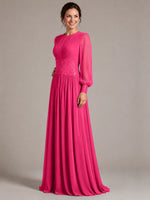 Chiffon Mother of the Bride Dress with Jewel Neckline 