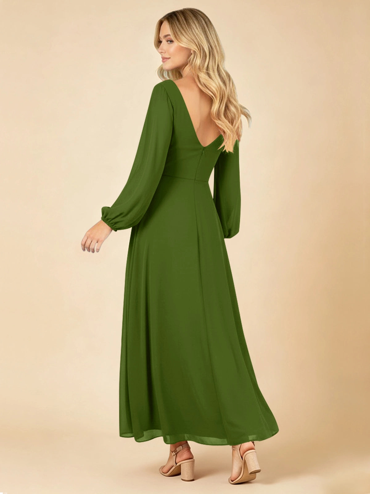 A-line Bridesmaid Dress with Long Sleeves 