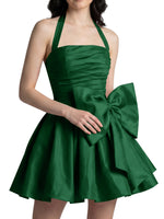Halter Oversized Bow Mini Dress 
