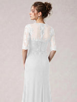 Lace Mother of the Bride Dress with Half Sleeves
