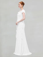 Flowy Ruffle Sheath Bridesmaid Dress 