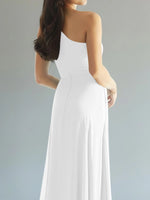 One-Shoulder Bridesmaid Dress with Slit
