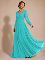 Chiffon Mother of the Bride Dress with Long Sleeves 