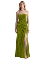 Velvet Prom Dress with Beaded Applique 