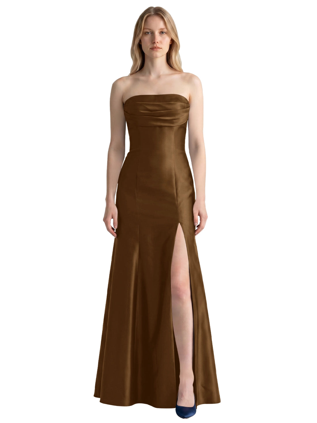 Strapless Ruched Bodice Prom Dress 