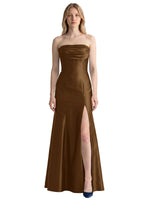 Strapless Ruched Bodice Prom Dress 
