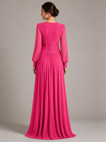 Chiffon Mother of the Bride Dress with Jewel Neckline 