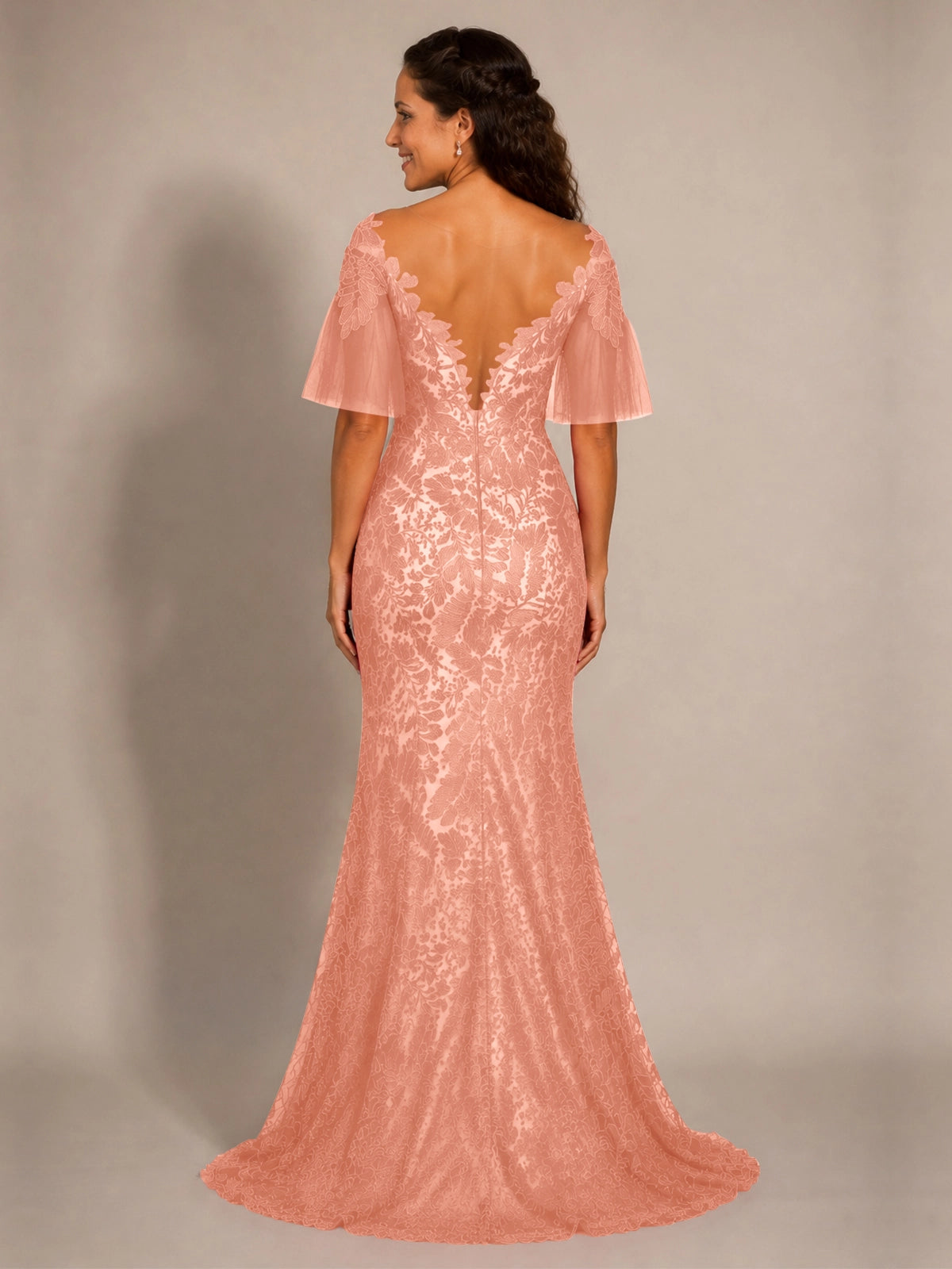 Mermaid Mother of the Bride Dress with V-neck 