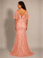 Mermaid Mother of the Bride Dress with V-neck 