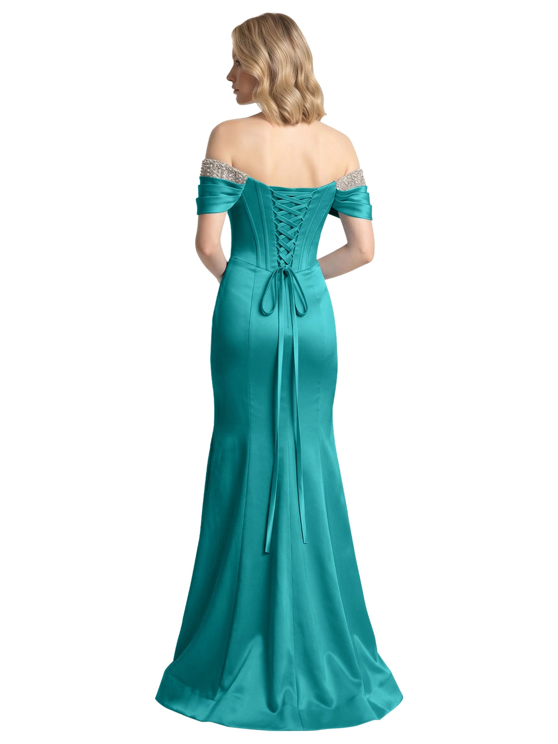 Corset Beaded Trumpet Prom Dress 