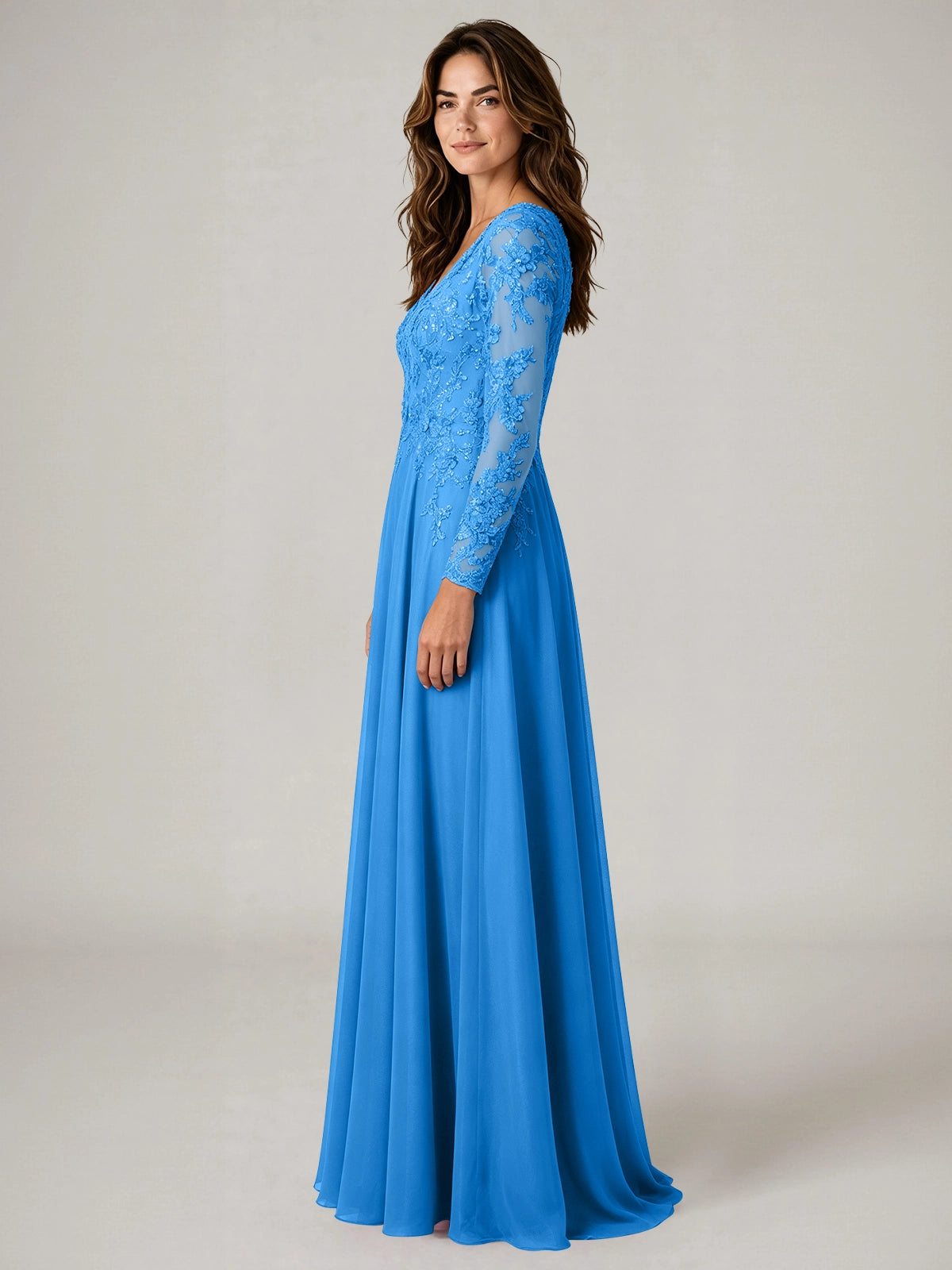 A-line Mother of the Bride Dress with Appliques