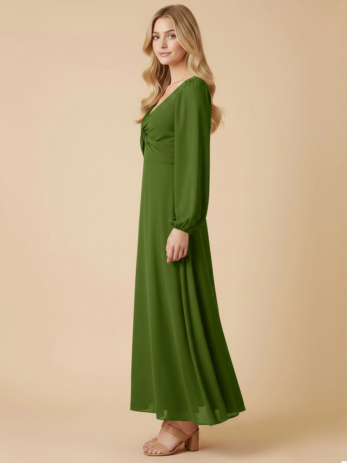A-line Bridesmaid Dress with Long Sleeves 