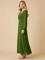 A-line Bridesmaid Dress with Long Sleeves 