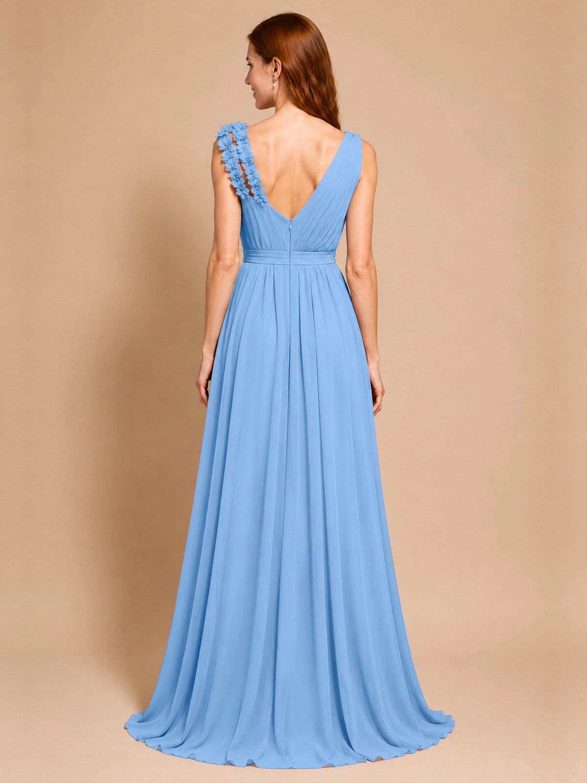 Chiffon Prom Dress with Appliques