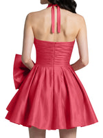 Halter Oversized Bow Mini Dress 