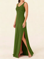 Chiffon Bridesmaid Dress with Slit 