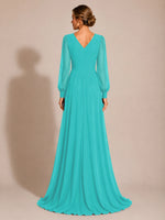 Chiffon Mother of the Bride Dress with Long Sleeves 