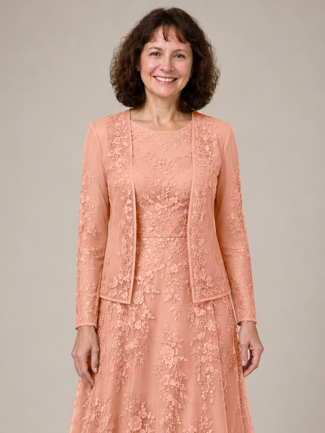 A-line Mother of the Bride Dress with Lace 